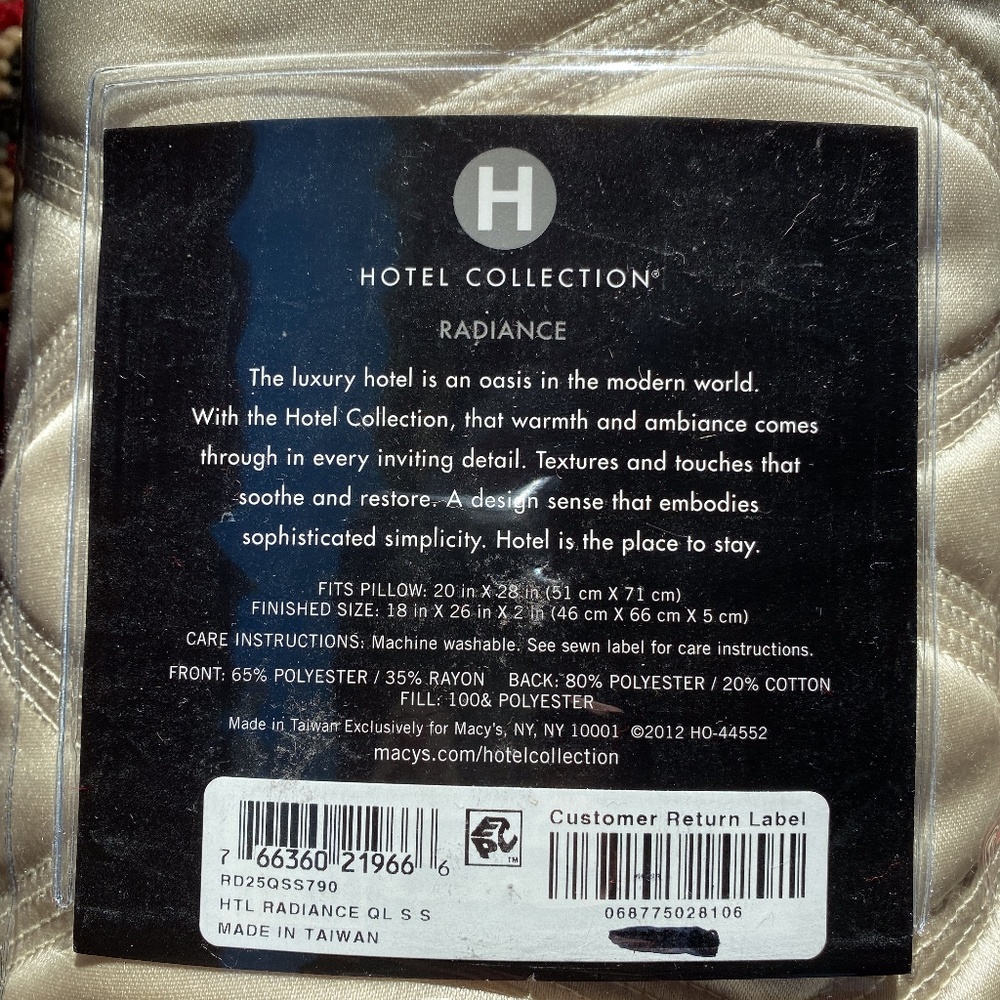 HOTEL COLLECTION Radiance Sham Standard Set NWT - Picture 5 of 7